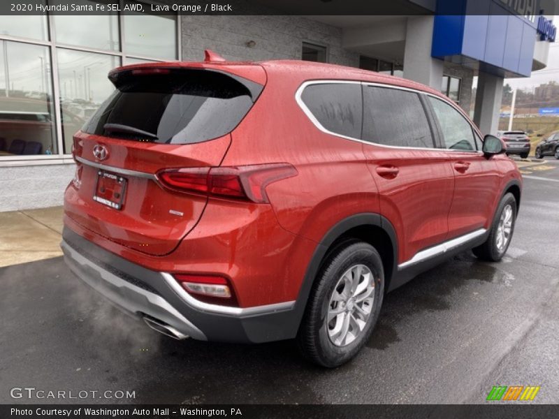 Lava Orange / Black 2020 Hyundai Santa Fe SEL AWD