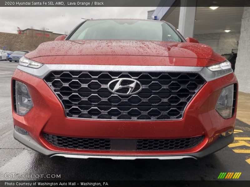 Lava Orange / Black 2020 Hyundai Santa Fe SEL AWD