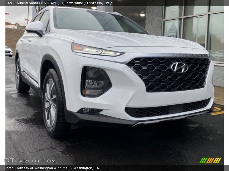 Quartz White / Espresso/Gray 2020 Hyundai Santa Fe SEL AWD