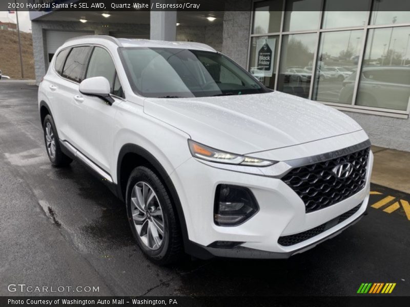 Quartz White / Espresso/Gray 2020 Hyundai Santa Fe SEL AWD