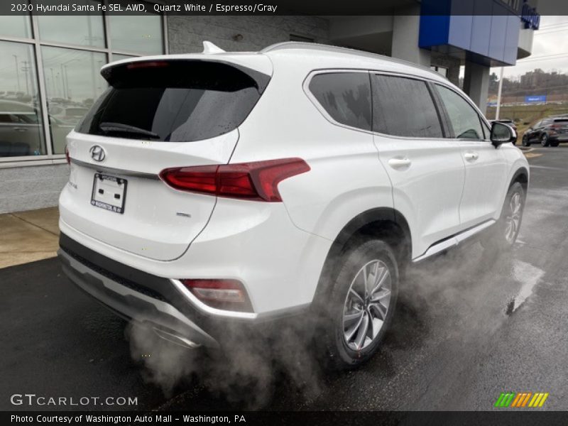 Quartz White / Espresso/Gray 2020 Hyundai Santa Fe SEL AWD