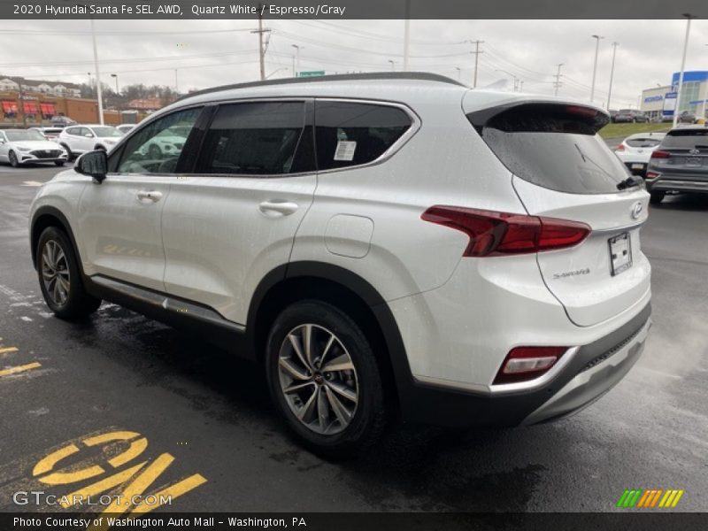 Quartz White / Espresso/Gray 2020 Hyundai Santa Fe SEL AWD