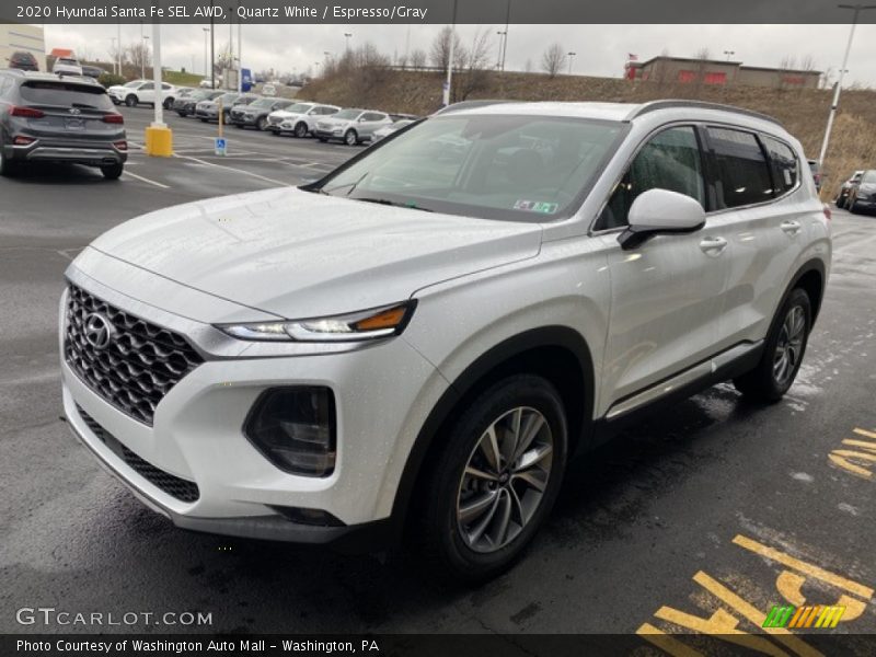 Quartz White / Espresso/Gray 2020 Hyundai Santa Fe SEL AWD