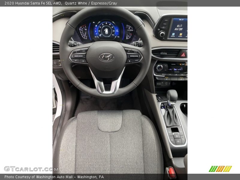 Quartz White / Espresso/Gray 2020 Hyundai Santa Fe SEL AWD
