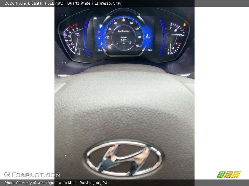 Quartz White / Espresso/Gray 2020 Hyundai Santa Fe SEL AWD