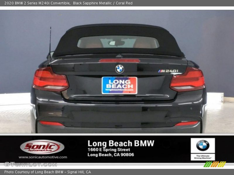 Black Sapphire Metallic / Coral Red 2020 BMW 2 Series M240i Convertible