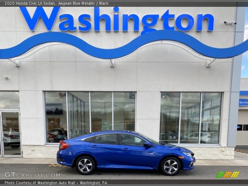 Aegean Blue Metallic / Black 2020 Honda Civic LX Sedan