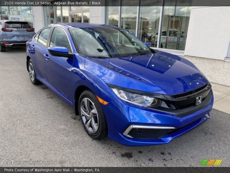 Aegean Blue Metallic / Black 2020 Honda Civic LX Sedan
