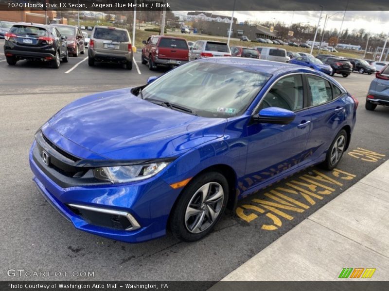 Aegean Blue Metallic / Black 2020 Honda Civic LX Sedan