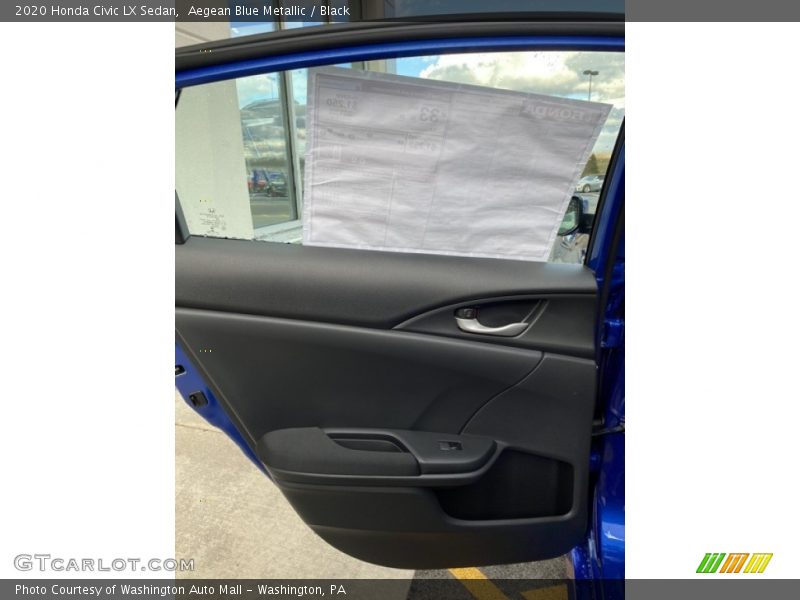 Aegean Blue Metallic / Black 2020 Honda Civic LX Sedan