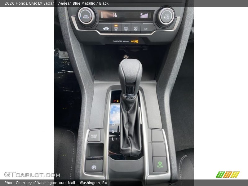 Aegean Blue Metallic / Black 2020 Honda Civic LX Sedan