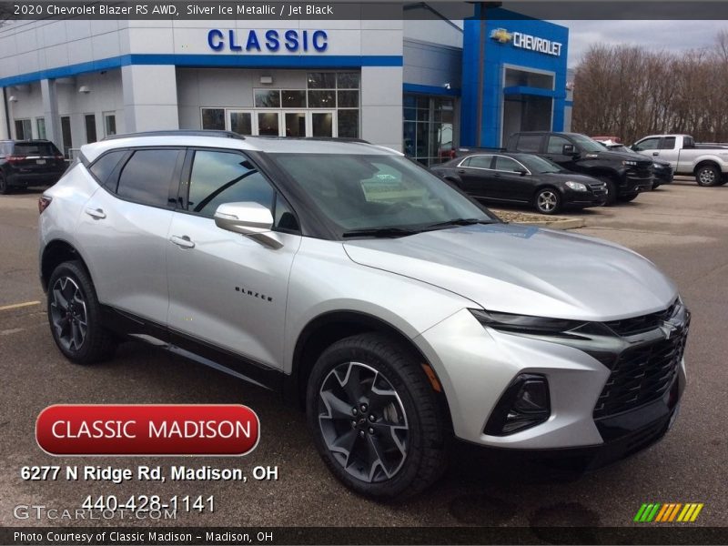 Silver Ice Metallic / Jet Black 2020 Chevrolet Blazer RS AWD