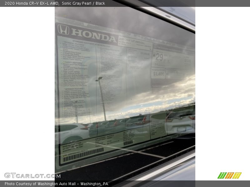 Sonic Gray Pearl / Black 2020 Honda CR-V EX-L AWD