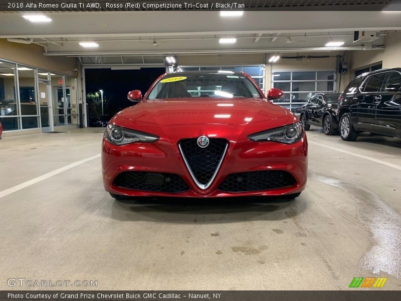 Rosso (Red) Competizione Tri-Coat / Black/Tan 2018 Alfa Romeo Giulia Ti AWD