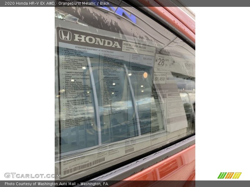 Orangeburst Metallic / Black 2020 Honda HR-V EX AWD