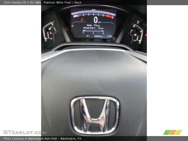 Platinum White Pearl / Black 2020 Honda CR-V EX AWD