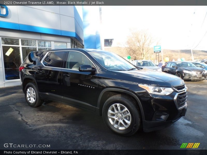 Mosaic Black Metallic / Jet Black 2020 Chevrolet Traverse LS AWD
