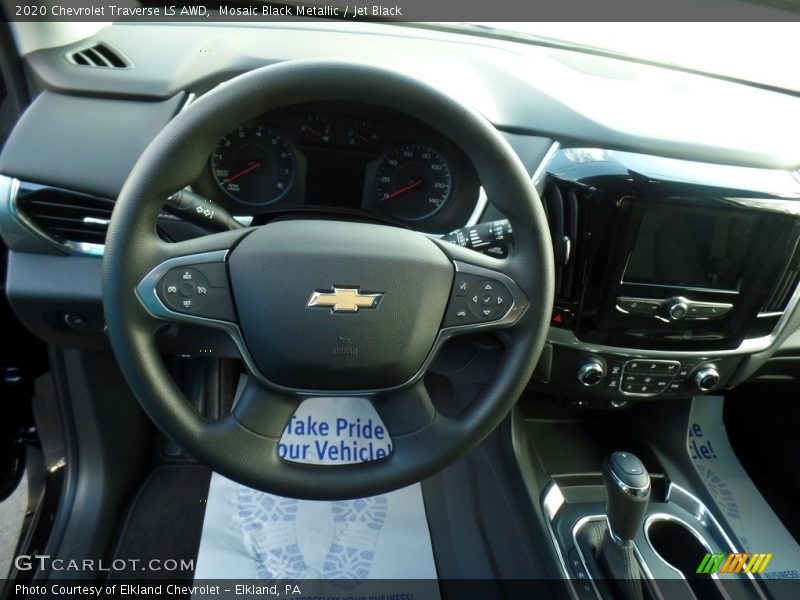 Mosaic Black Metallic / Jet Black 2020 Chevrolet Traverse LS AWD