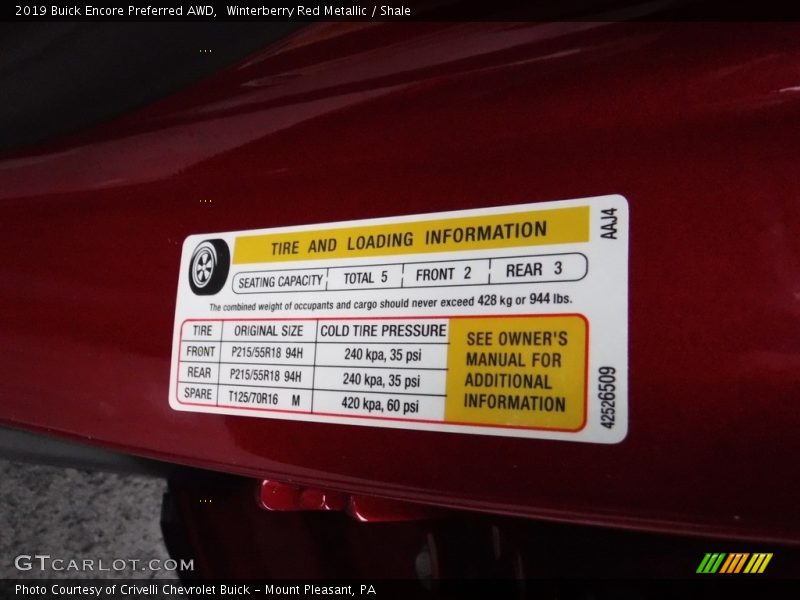 Winterberry Red Metallic / Shale 2019 Buick Encore Preferred AWD