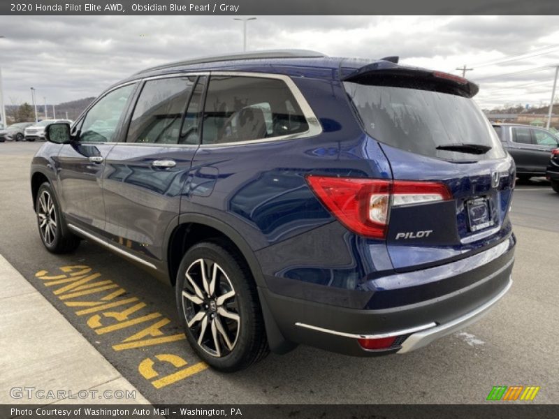 Obsidian Blue Pearl / Gray 2020 Honda Pilot Elite AWD