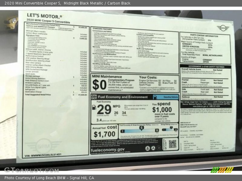 Midnight Black Metallic / Carbon Black 2020 Mini Convertible Cooper S