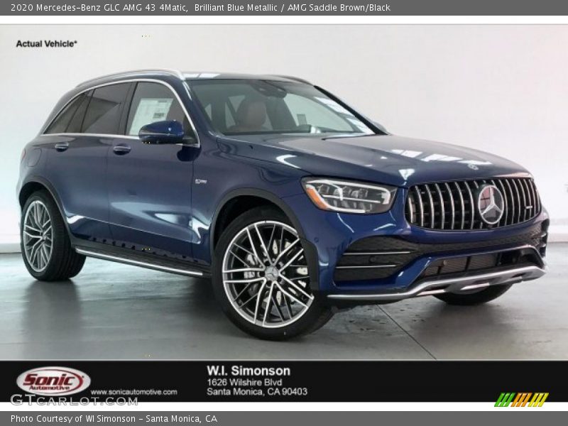 Brilliant Blue Metallic / AMG Saddle Brown/Black 2020 Mercedes-Benz GLC AMG 43 4Matic