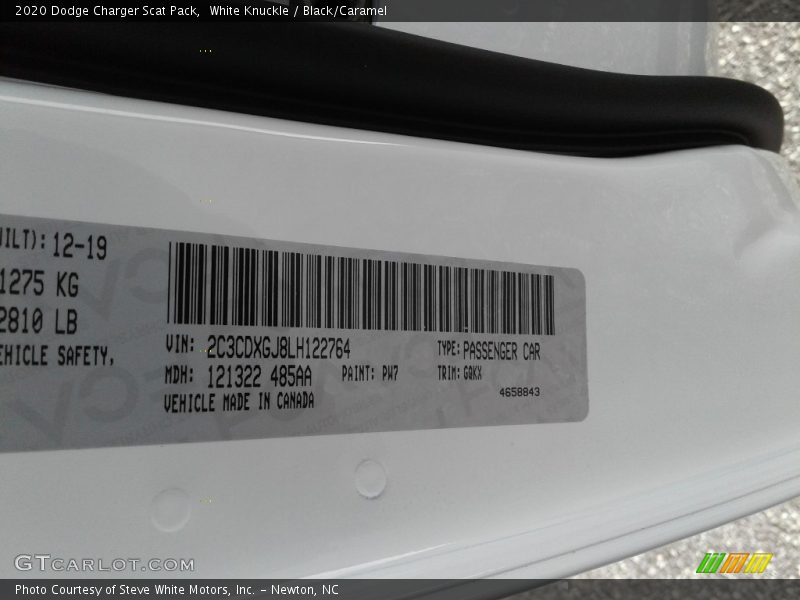 White Knuckle / Black/Caramel 2020 Dodge Charger Scat Pack