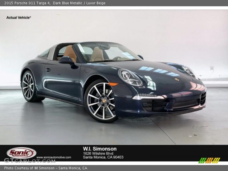 Dark Blue Metallic / Luxor Beige 2015 Porsche 911 Targa 4