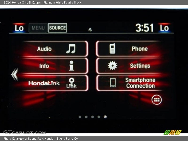 Platinum White Pearl / Black 2020 Honda Civic Si Coupe