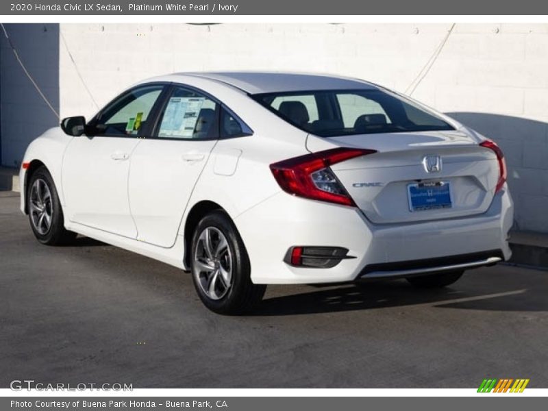 Platinum White Pearl / Ivory 2020 Honda Civic LX Sedan