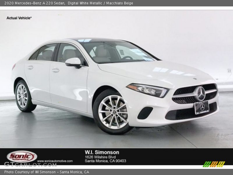 Digital White Metallic / Macchiato Beige 2020 Mercedes-Benz A 220 Sedan