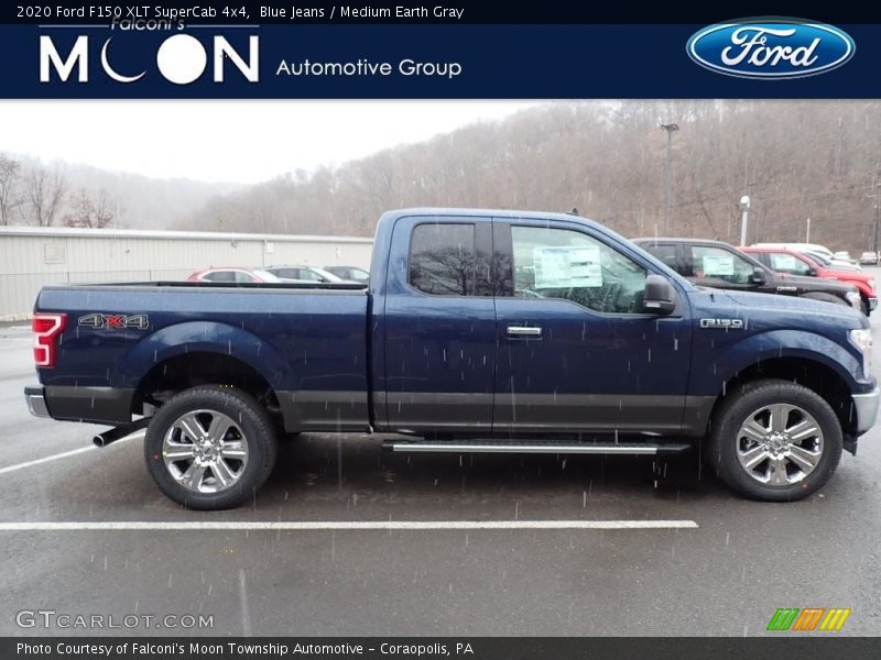 Blue Jeans / Medium Earth Gray 2020 Ford F150 XLT SuperCab 4x4