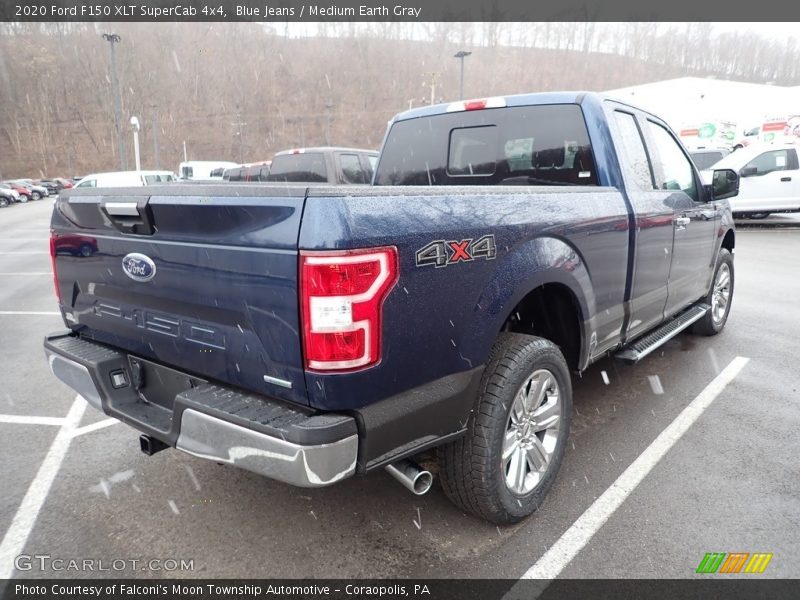 Blue Jeans / Medium Earth Gray 2020 Ford F150 XLT SuperCab 4x4