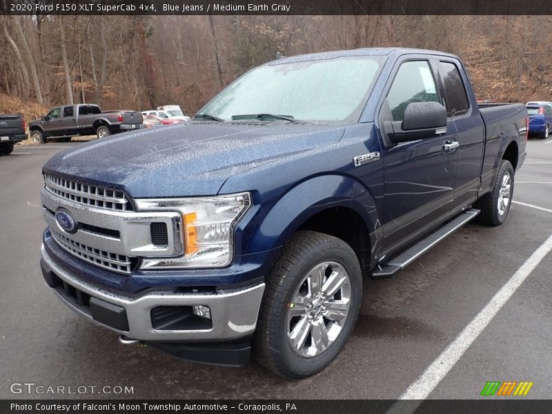 Blue Jeans / Medium Earth Gray 2020 Ford F150 XLT SuperCab 4x4