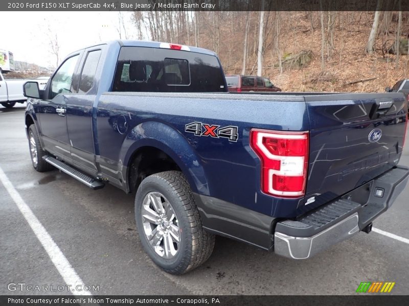 Blue Jeans / Medium Earth Gray 2020 Ford F150 XLT SuperCab 4x4