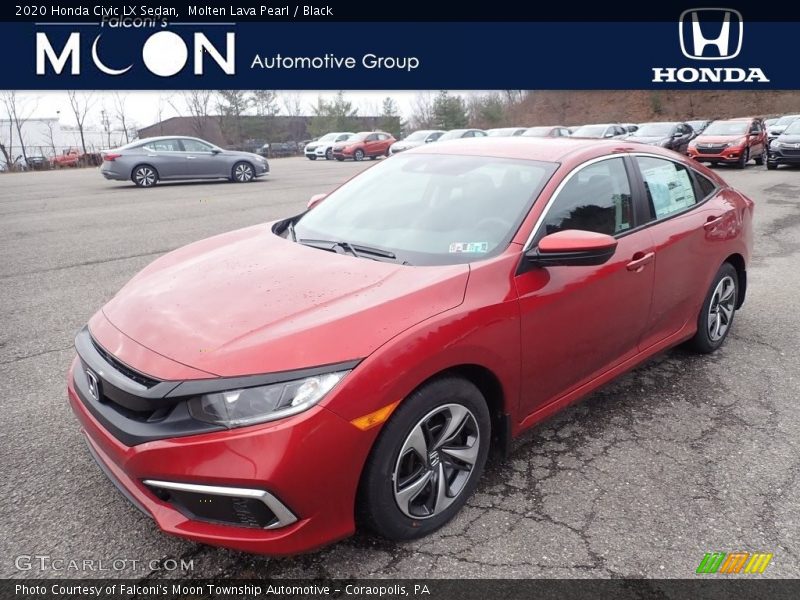 Molten Lava Pearl / Black 2020 Honda Civic LX Sedan