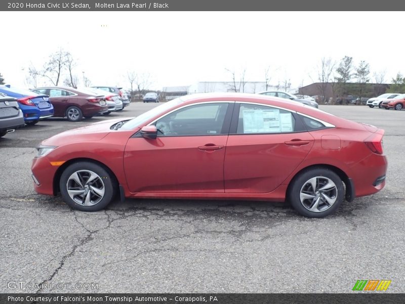 Molten Lava Pearl / Black 2020 Honda Civic LX Sedan