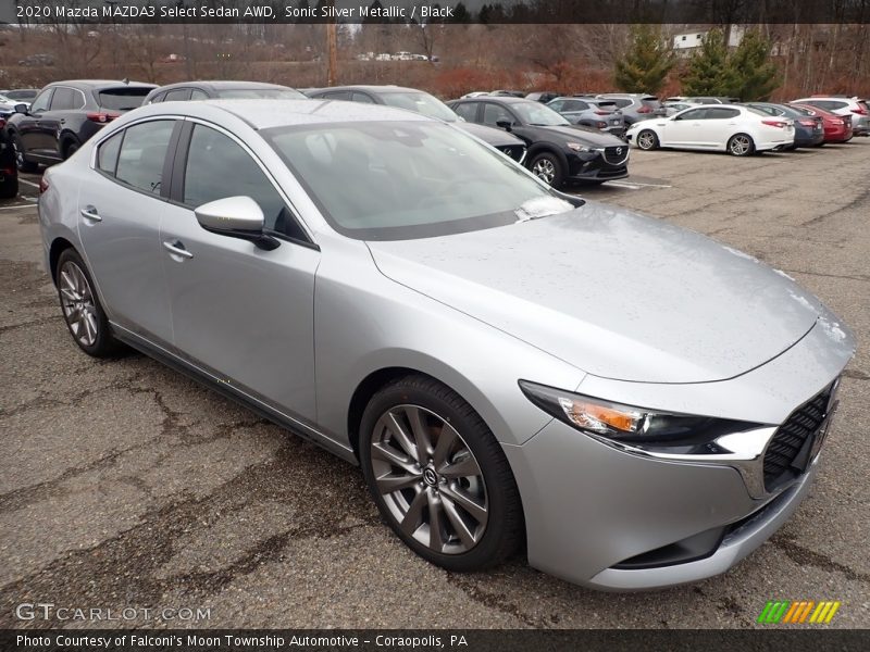 Sonic Silver Metallic / Black 2020 Mazda MAZDA3 Select Sedan AWD