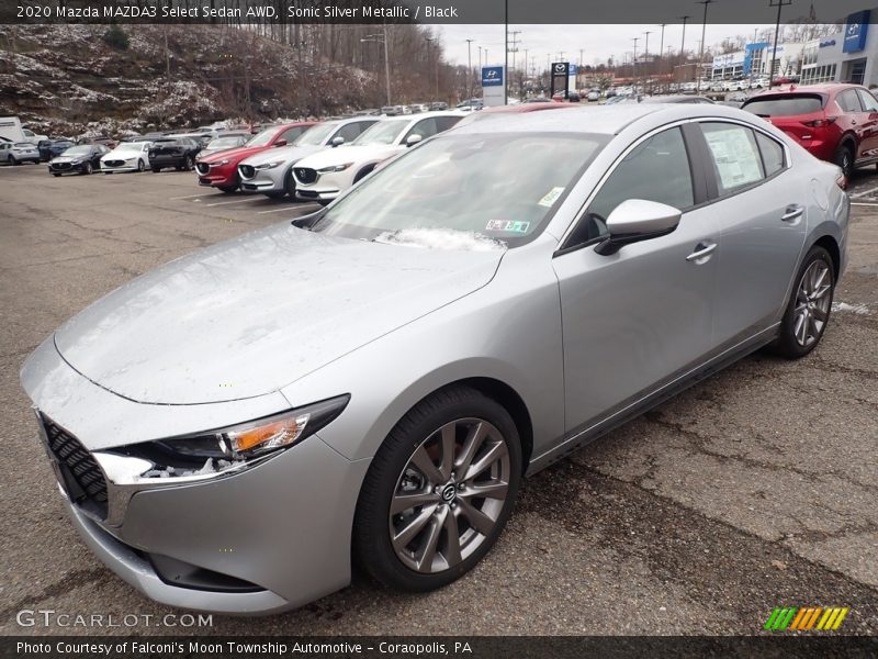 Sonic Silver Metallic / Black 2020 Mazda MAZDA3 Select Sedan AWD