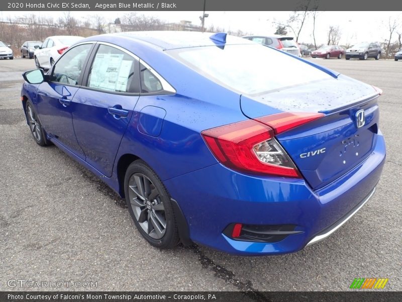 Aegean Blue Metallic / Black 2020 Honda Civic EX Sedan