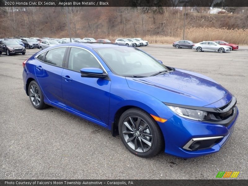 Aegean Blue Metallic / Black 2020 Honda Civic EX Sedan