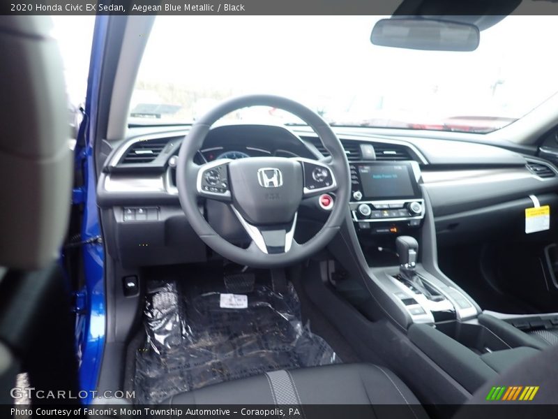 Aegean Blue Metallic / Black 2020 Honda Civic EX Sedan