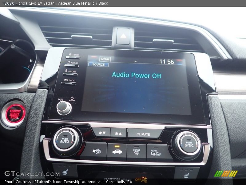 Aegean Blue Metallic / Black 2020 Honda Civic EX Sedan