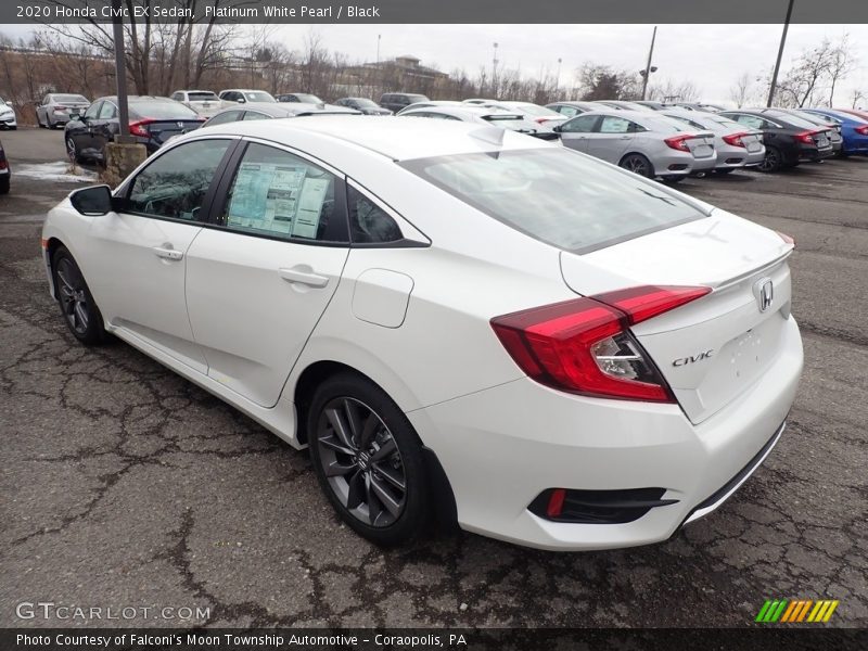 Platinum White Pearl / Black 2020 Honda Civic EX Sedan