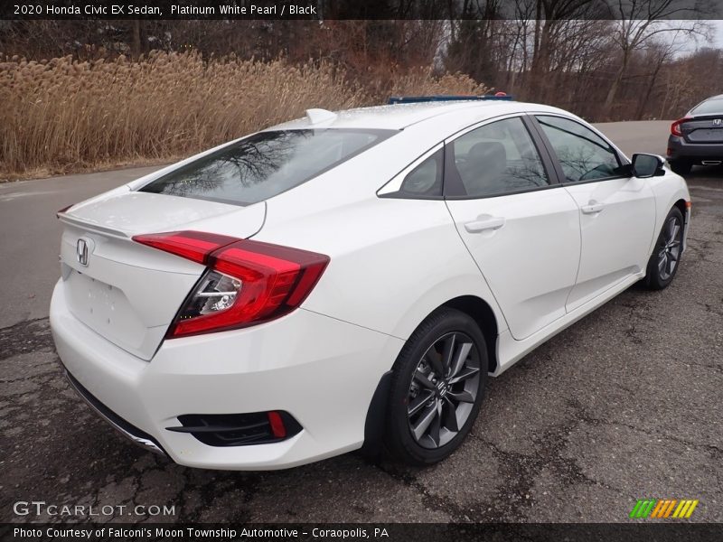 Platinum White Pearl / Black 2020 Honda Civic EX Sedan