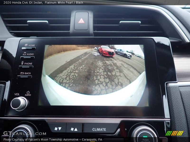 Platinum White Pearl / Black 2020 Honda Civic EX Sedan