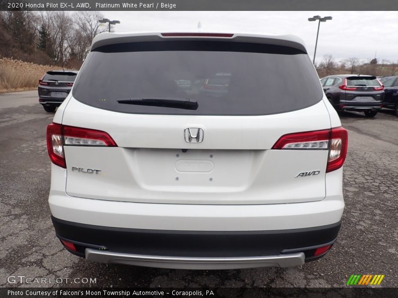 Platinum White Pearl / Beige 2020 Honda Pilot EX-L AWD