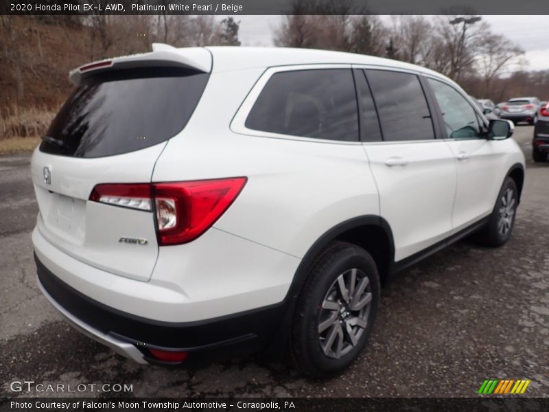 Platinum White Pearl / Beige 2020 Honda Pilot EX-L AWD
