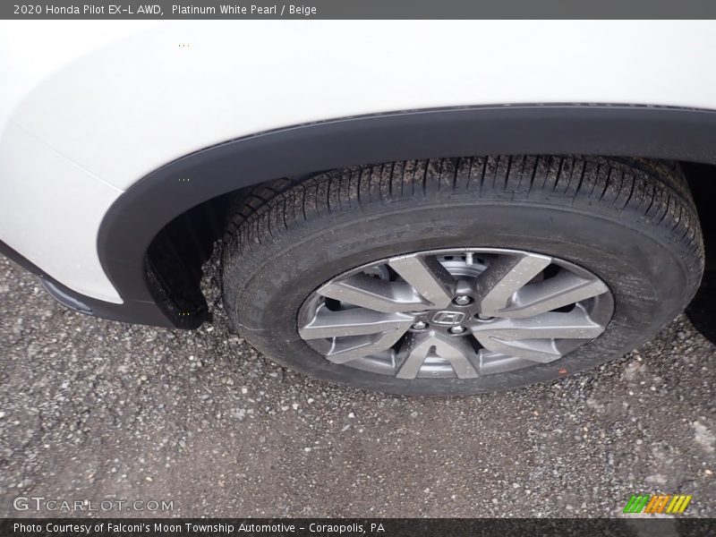Platinum White Pearl / Beige 2020 Honda Pilot EX-L AWD