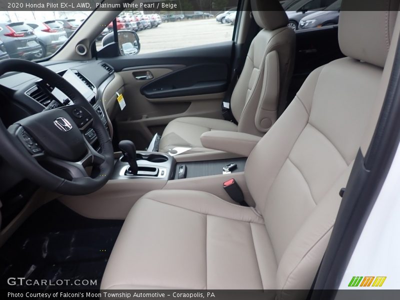 Platinum White Pearl / Beige 2020 Honda Pilot EX-L AWD